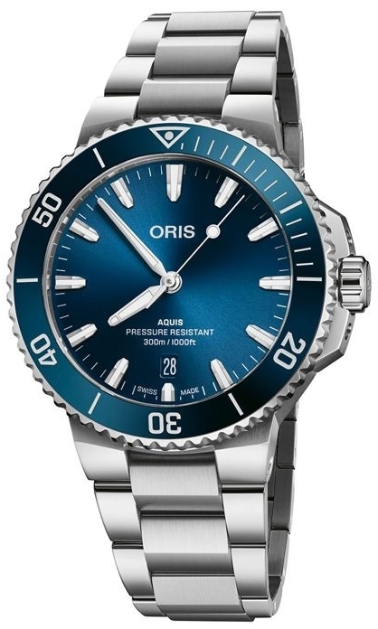 Oris Herrklocka 01 733 7787 4135-07 8 22 04PEB Aquis Blå/Stål - Oris