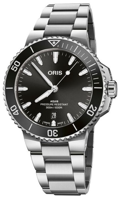 Oris Herrklocka 01 733 7787 4154-07 8 22 04PEB Aquis Svart/Stål - Oris
