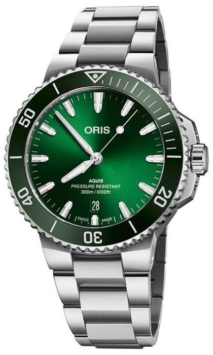 Oris Herrklocka 01 733 7787 4157-07 8 22 04PEB Aquis Grön/Stål - Oris