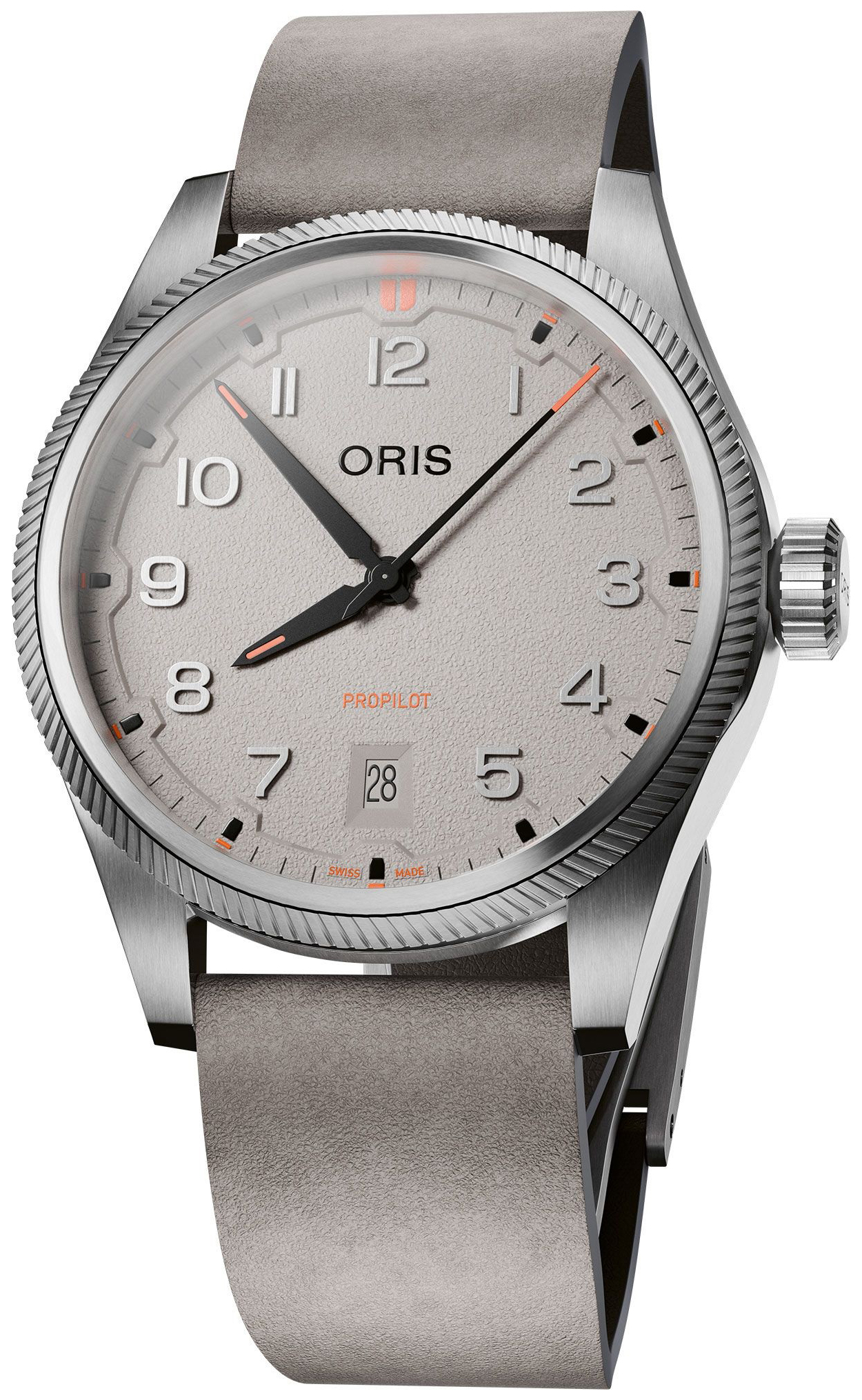 Oris Herrklocka 01 733 7805 4163-07 6 20 15LC Propilot Gr&aring;/L&auml;der