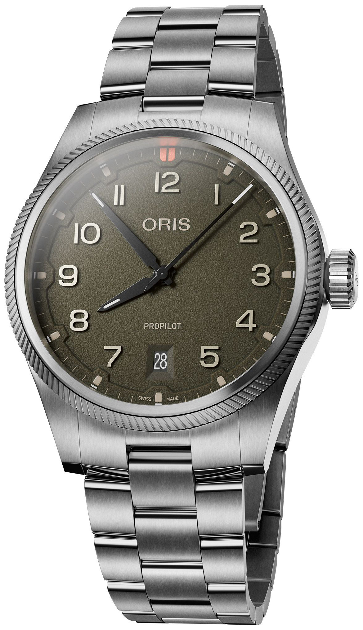 Oris Herrklocka 01 733 7805 4167-07 8 20 04LC Propilot Gr&ouml;n/St&aring;l