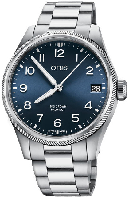 Oris Herrklocka 01 751 7761 4065-07 8 20 08P Aviation Blå/Stål Ø41 - Oris