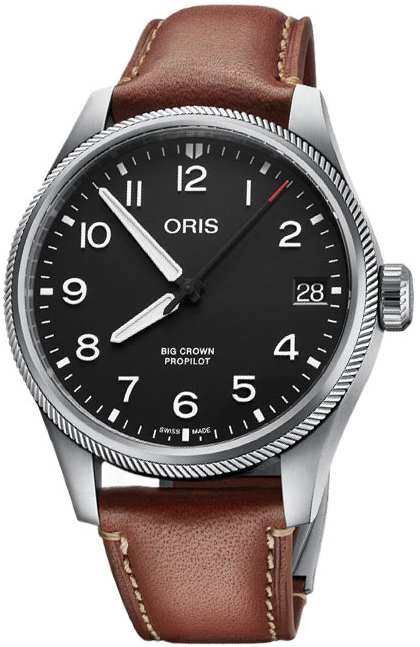 Oris Herrklocka 01 751 7761 4164-07 6 20 07LC Aviation Svart/Läder - Oris