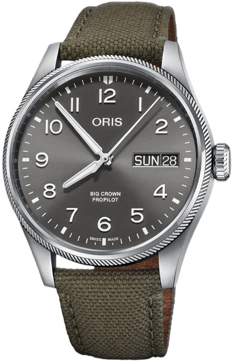 Oris Herrklocka 01 752 7760 4063-07 3 22 02LC Aviation Grå/Läder - Oris