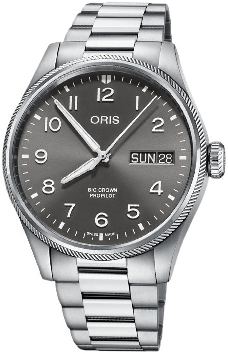 Oris Herrklocka 01 752 7760 4063-07 8 22 08P Aviation Grå/Stål Ø44 - Oris