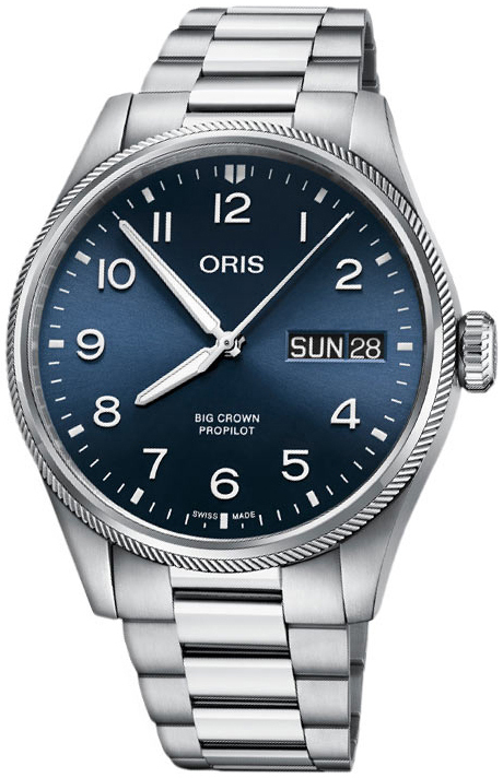 Oris Herrklocka 01 752 7760 4065-07 8 22 08P Aviation Blå/Stål Ø44 - Oris