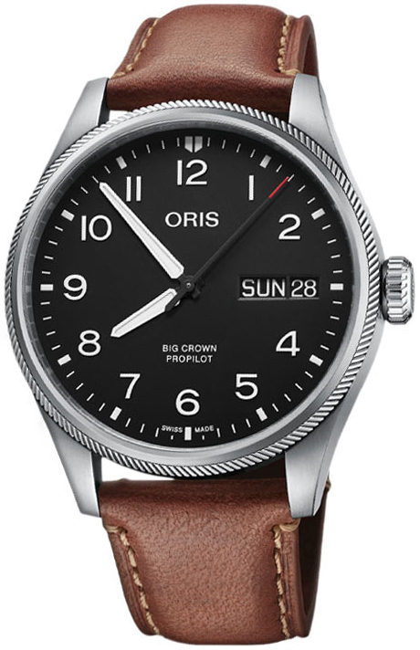 Oris Herrklocka 01 752 7760 4164-07 5 22 07LC Aviation Svart/Läder - Oris