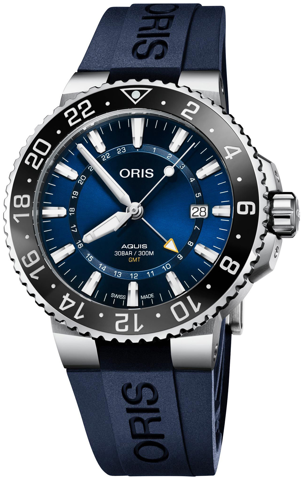 Oris Herrklocka 01 798 7754 4135-07 4 24 65EB Diving Blå/Gummi - Oris