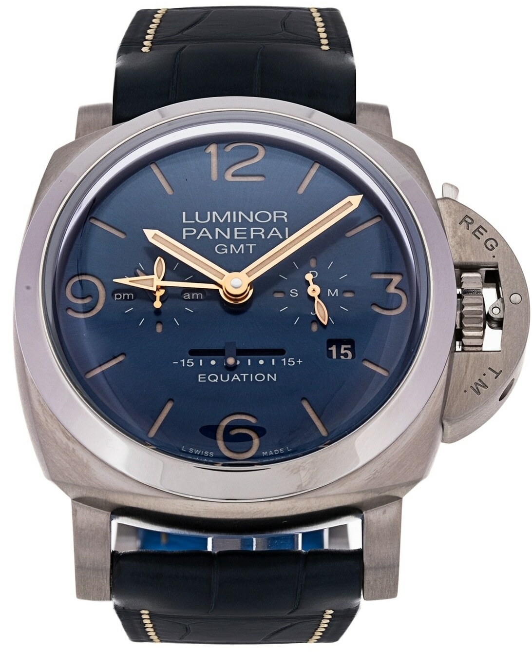 Panerai Herrklocka PAM00670 Luminor Blå/Läder Ø47 mm - Panerai
