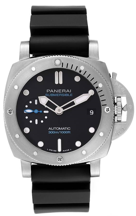 Panerai Herrklocka PAM00973 Submersible Svart/Gummi Ø42 mm - Panerai