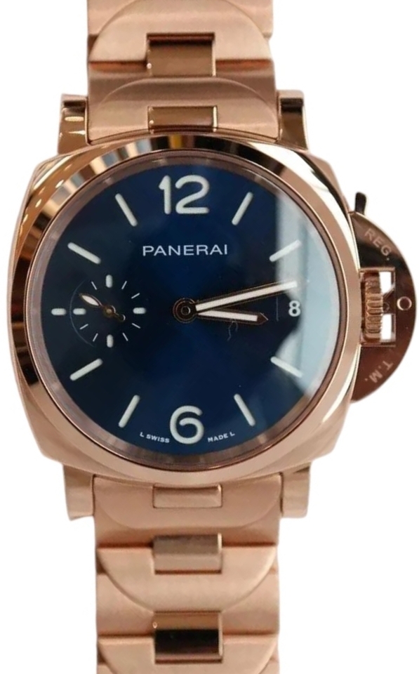 Panerai PAM01182 Luminor Due Blå/18 karat roséguld Ø38 mm - Panerai