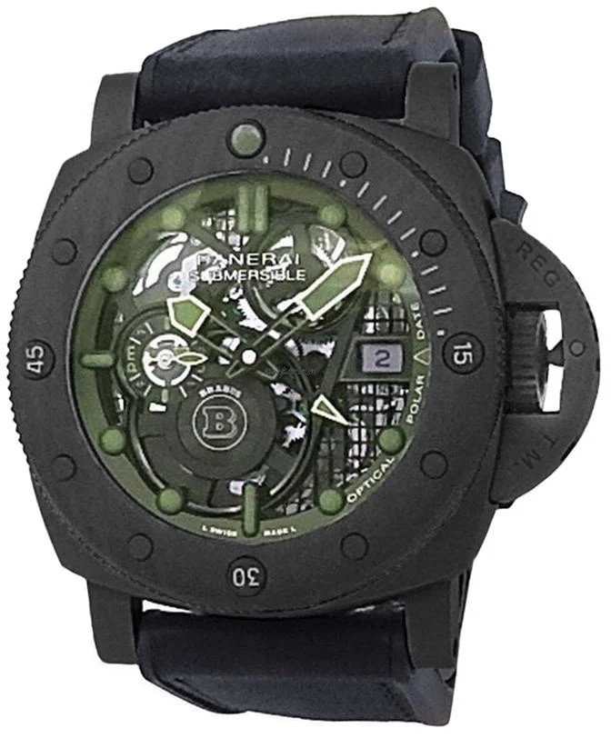 Panerai Herrklocka PAM01283 Submersible Skelettskuren/Läder Ø47 mm - Panerai