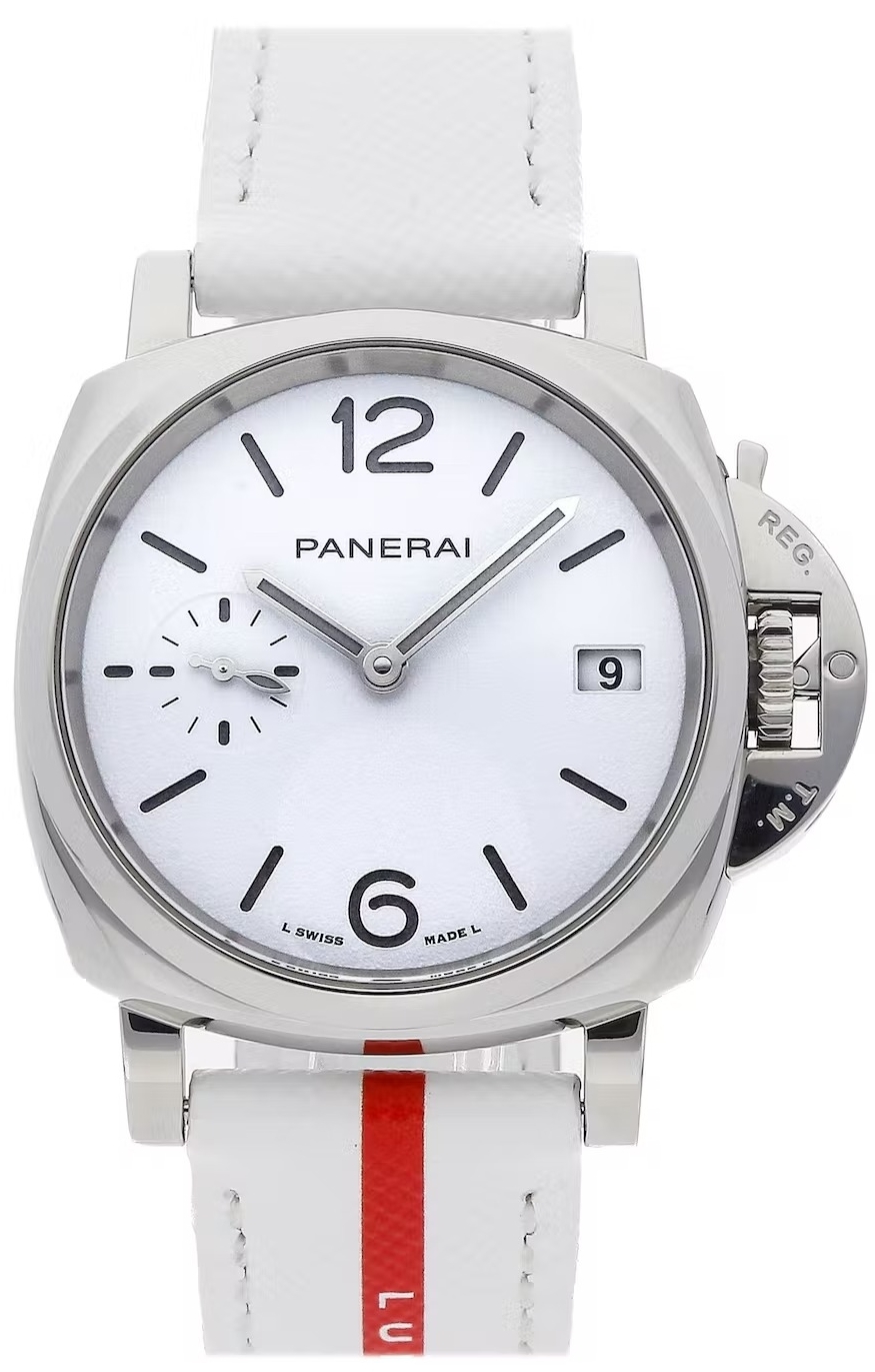 Panerai PAM01306 Luminor Due Vit/Läder Ø38 mm - Panerai
