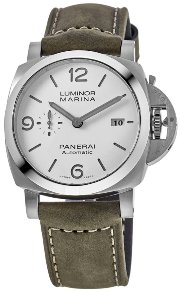 Panerai Herrklocka PAM01314 Luminor Vit/Läder Ø44 mm - Panerai