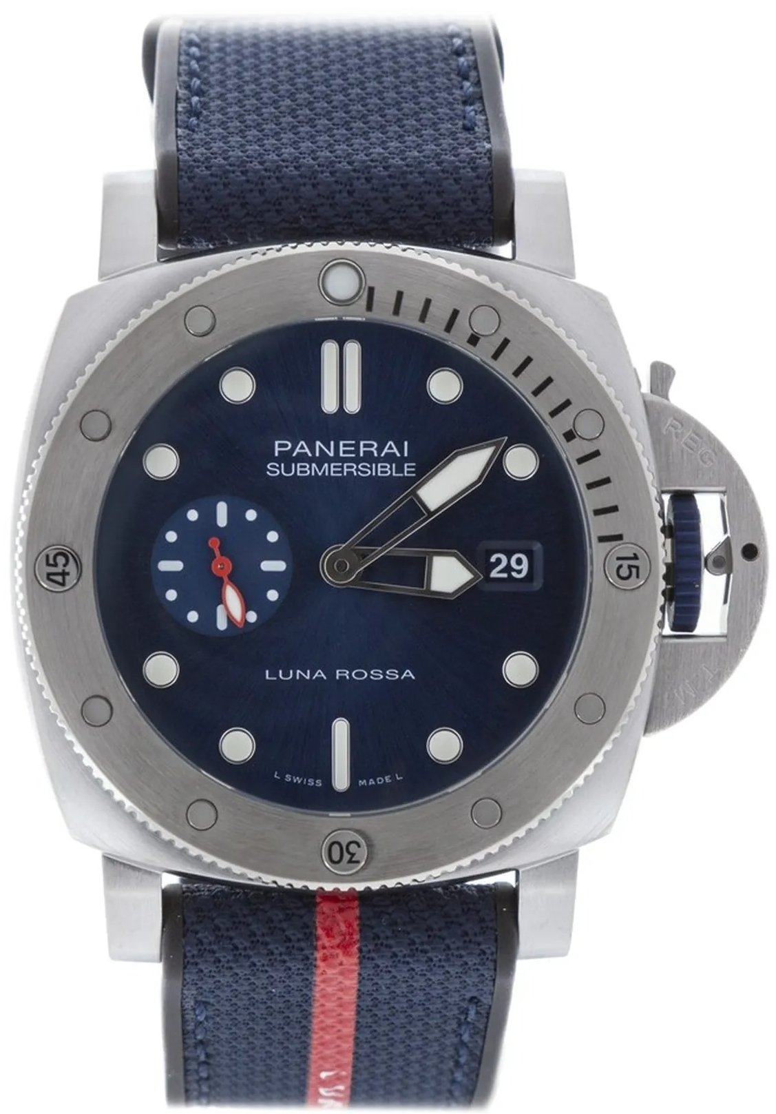 Panerai Herrklocka PAM01391 Submersible Blå/Textil Ø44 mm - Panerai