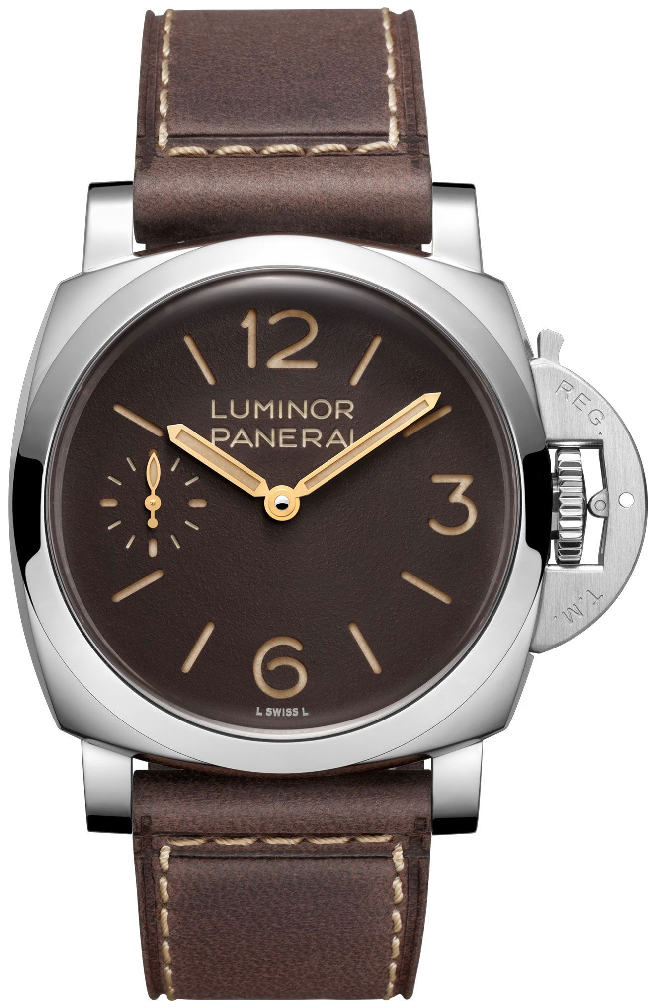 Panerai Herrklocka PAM01731 Luminor Brun/L&auml;der &Oslash;44 mm
