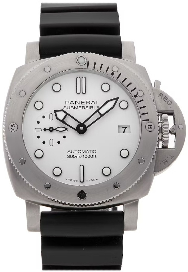 Panerai Herrklocka PAM02223 Submersible Vit/Gummi Ø42 mm - Panerai