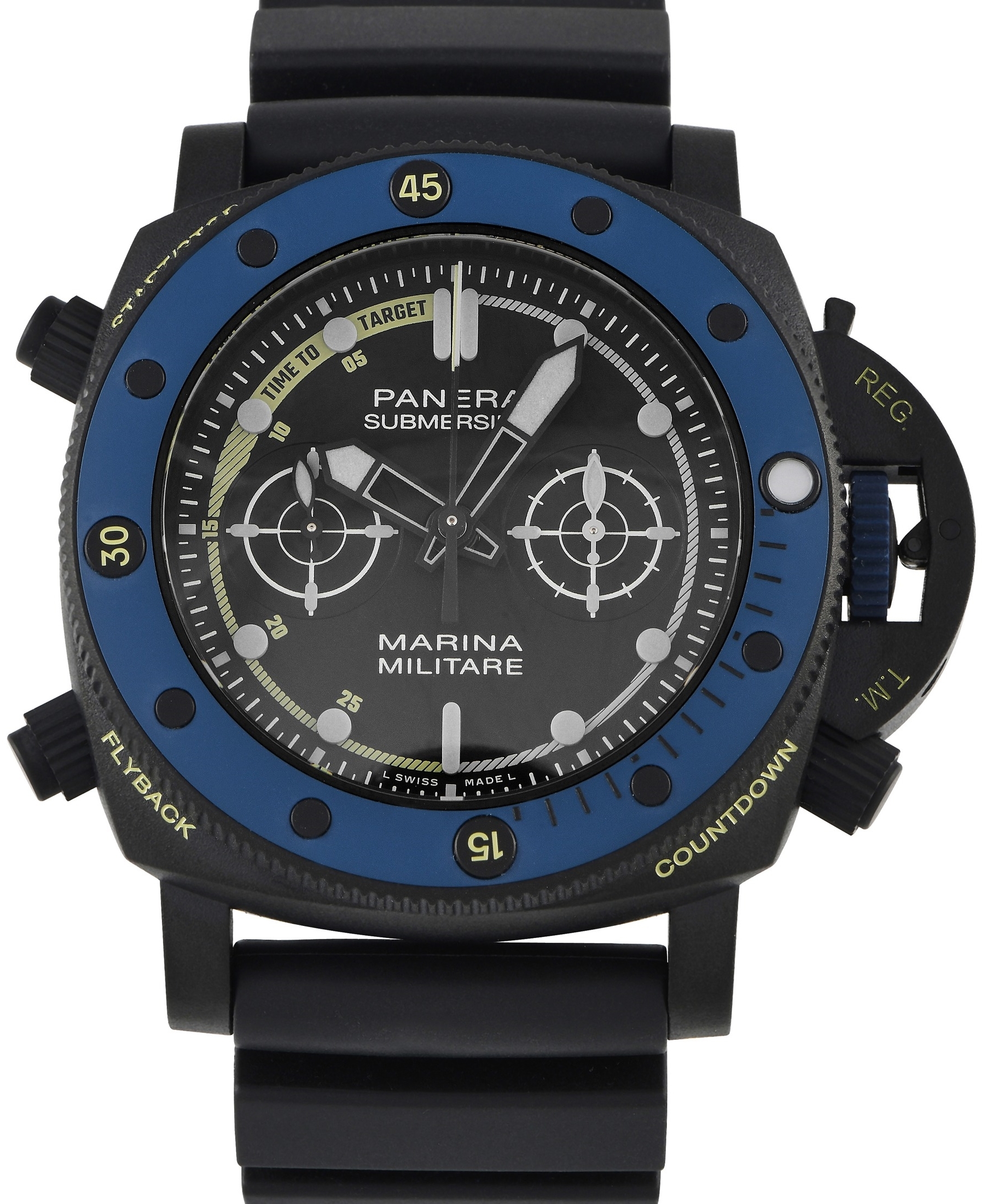 Panerai Herrklocka PAM02239 Submersible Svart/Gummi Ø47 mm - Panerai