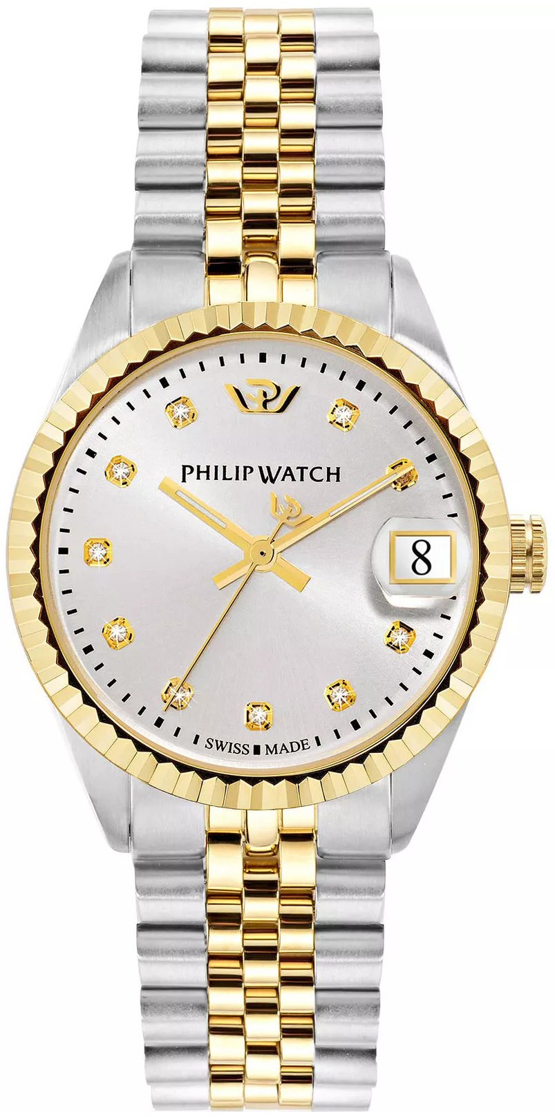 Philip Watch Damklocka R8253597613 Caribe Vit/Gulguldtonat stål Ø42 - Philip Watch