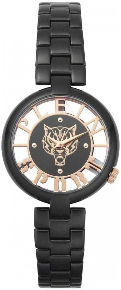 Philipp Plein Damklocka PSMBA0523 Tiger Svart/Stål Ø36 mm