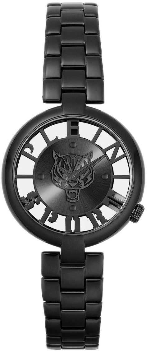 Philipp Plein Damklocka PSMBA0623 Tiger Svart/Stål Ø36 mm
