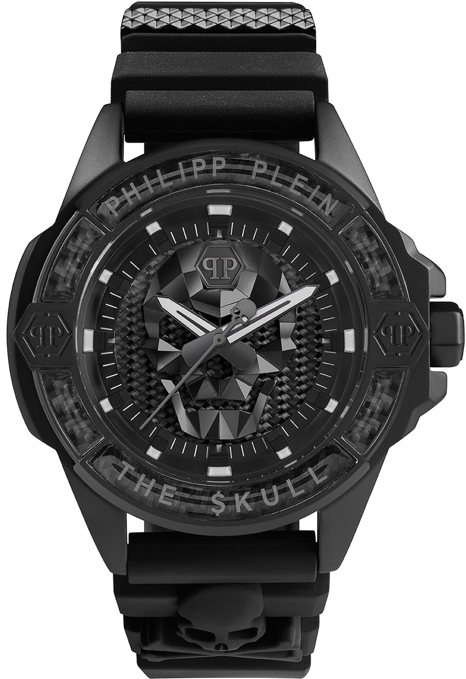 Philipp Plein Herrklocka PWAAA2022 The Skull Svart/Gummi Ø44 mm - Philipp Plein