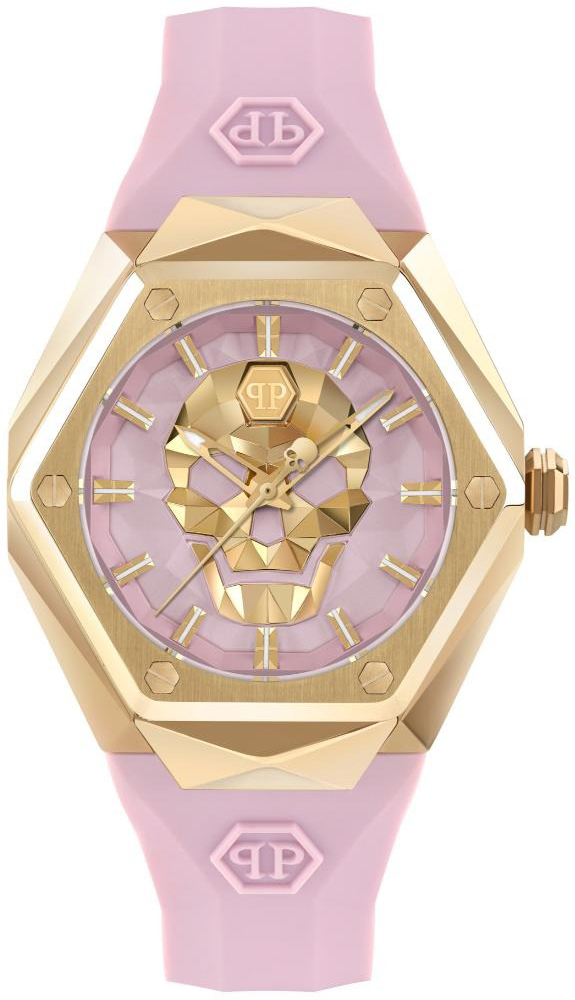 Philipp Plein Damklocka PWADA0124 The Skull Rosa/Gummi - Philipp Plein