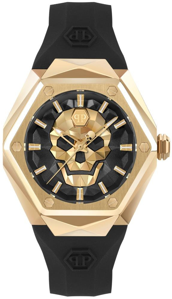 Philipp Plein Damklocka PWADA0224 The Skull Svart/Gummi - Philipp Plein