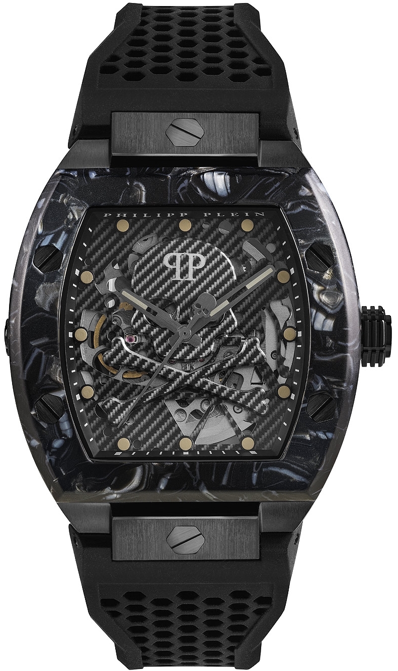 Philipp Plein Herrklocka PWBAA0221 The Skeleton Svart/Gummi Ø44 mm - Philipp Plein