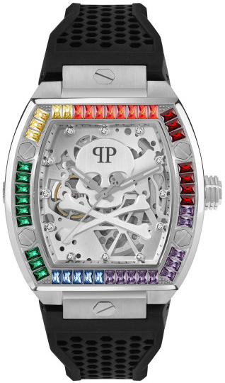 Philipp Plein Herrklocka PWBAA1423 The Skeleton Silverfärgad/Gummi - Philipp Plein