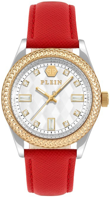 Philipp Plein Damklocka PWCDA0124 Queen Vit/L&auml;der &Oslash;38 mm