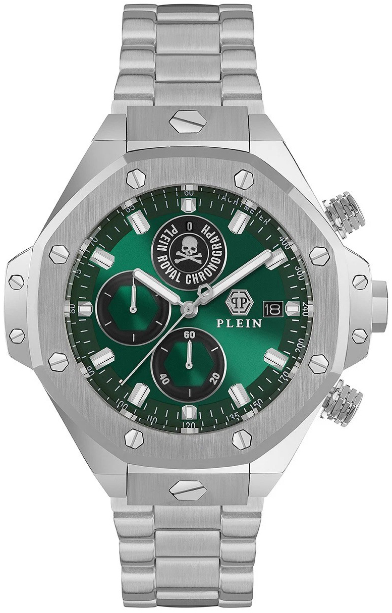 Philipp Plein Herrklocka PWLFA0425 Newness Grön/Stål Ø45 mm