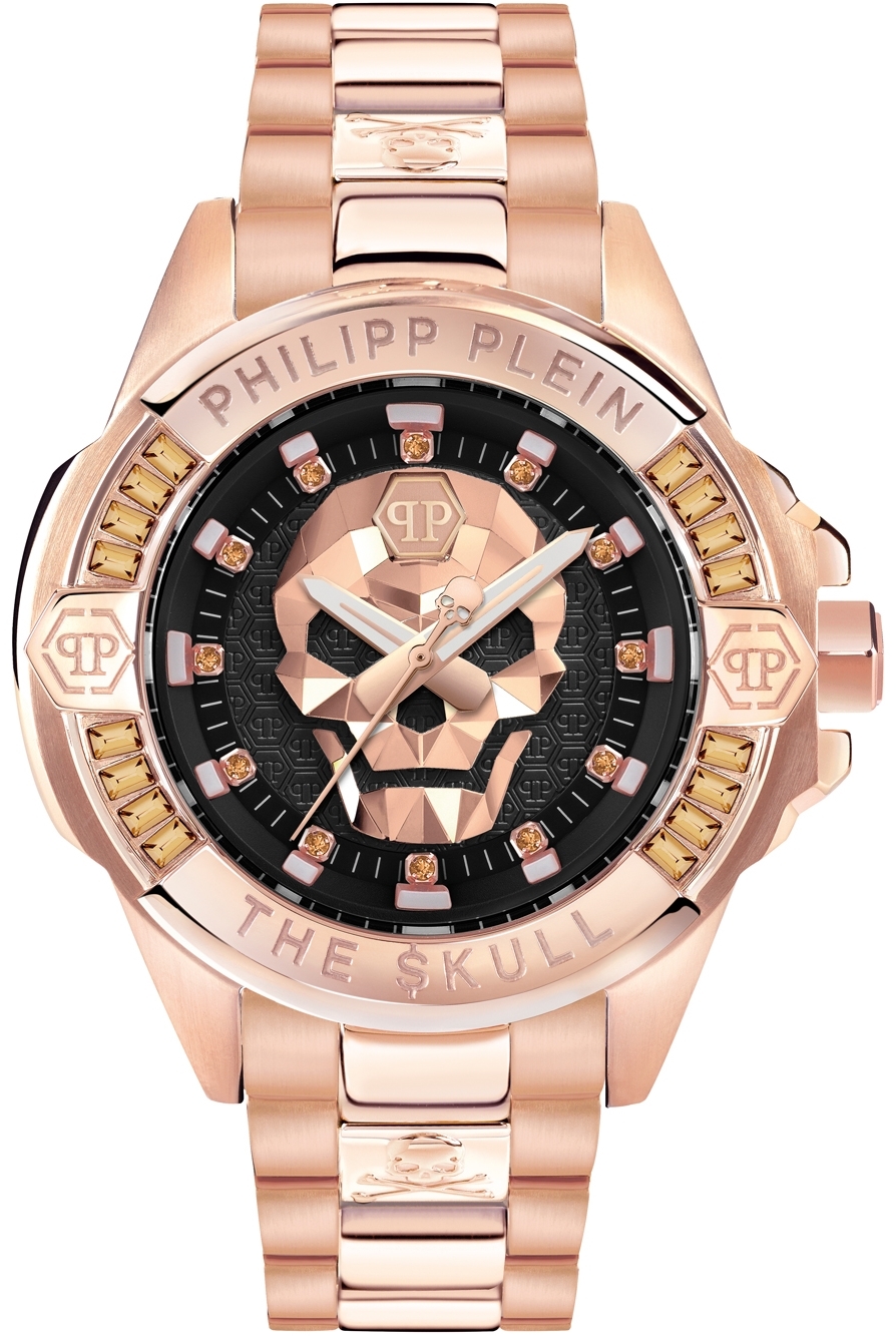 Philipp Plein PWNAA0922 The Skull Brun/Roséguldstonat stål Ø41 mm - Philipp Plein