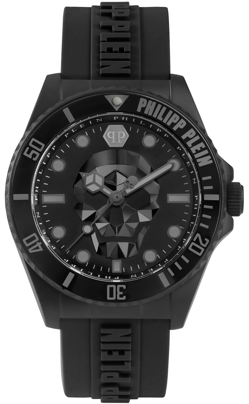 Philipp Plein Herrklocka PWOAA0422 The Skull Svart/Gummi Ø44 mm - Philipp Plein