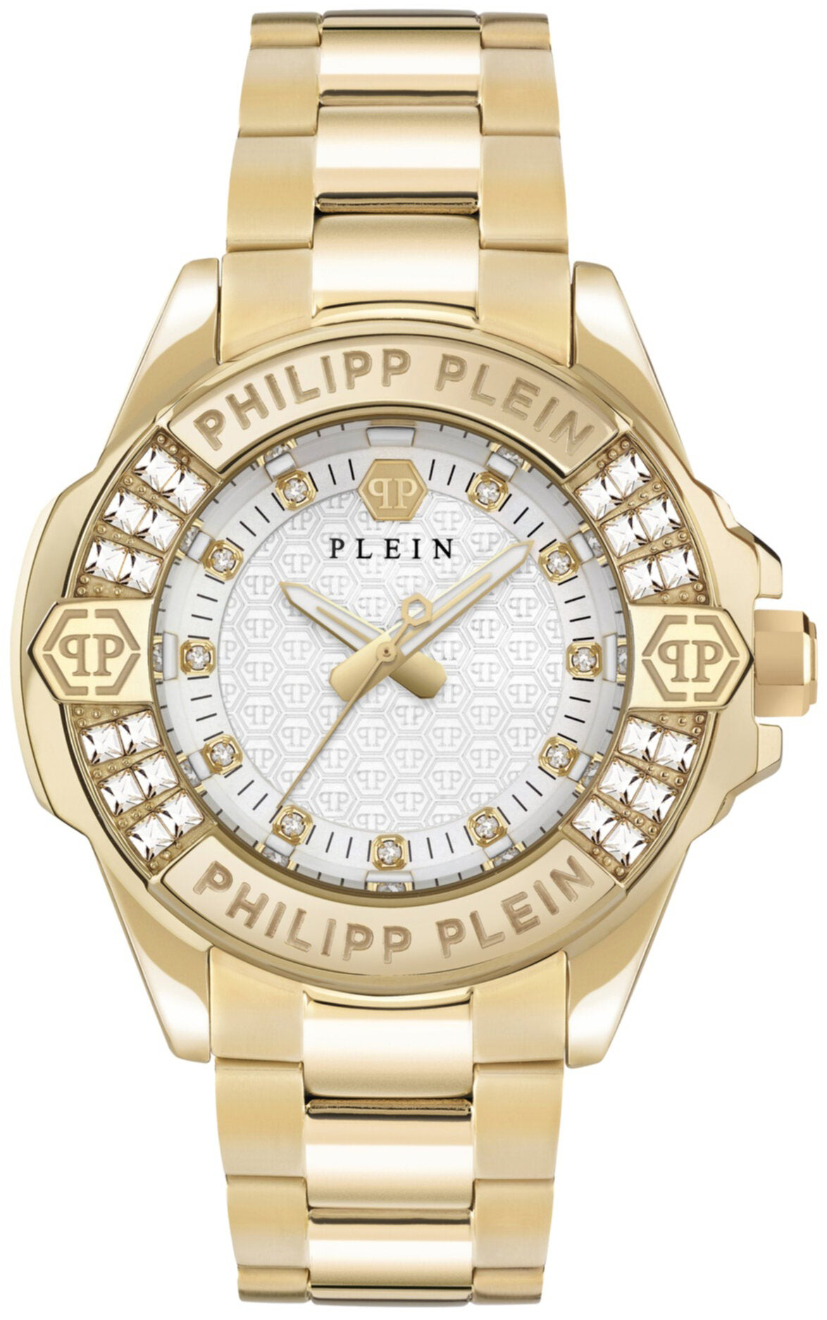 Philipp Plein Damklocka PWOFA0725 Majesty Silverf&auml;rgad/Gulguldtonat