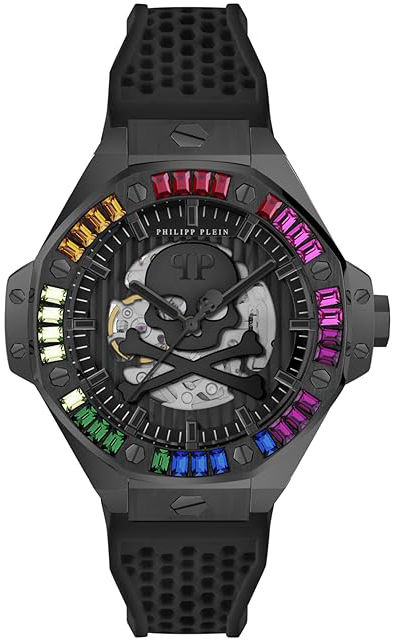 Philipp Plein Herrklocka PWPFA0424 The Skeleton Svart/Gummi Ø46 mm - Philipp Plein
