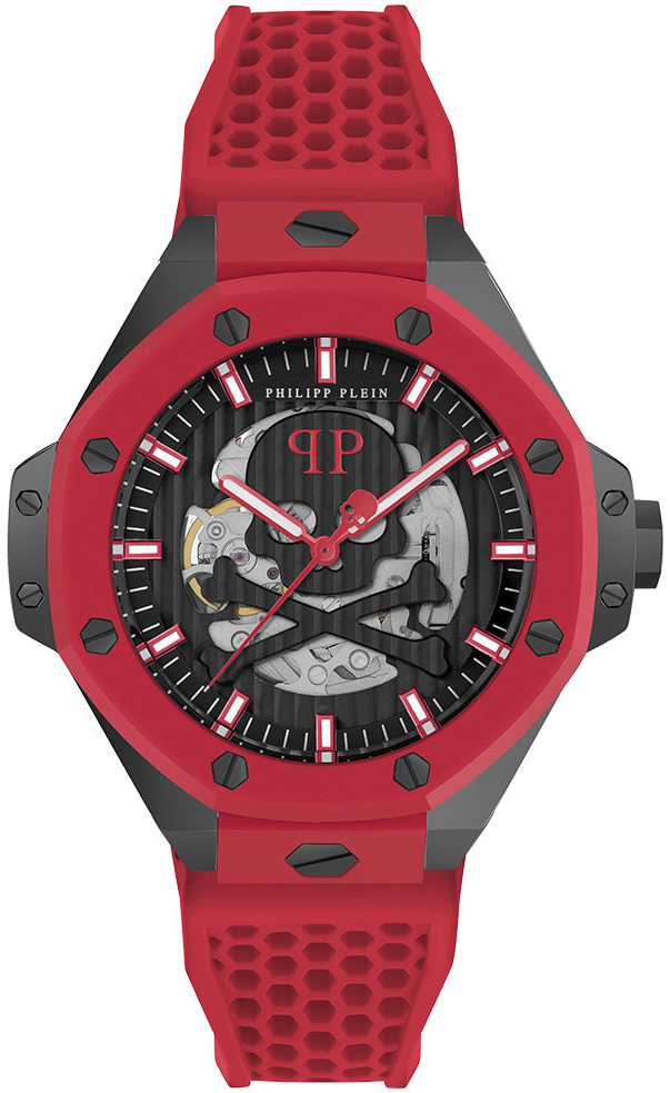 Philipp Plein Herrklocka PWPFA0524 The Skeleton Svart/Gummi Ø46 mm - Philipp Plein
