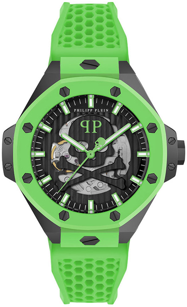 Philipp Plein Herrklocka PWPFA0624 The Skeleton Svart/Gummi Ø46 mm - Philipp Plein