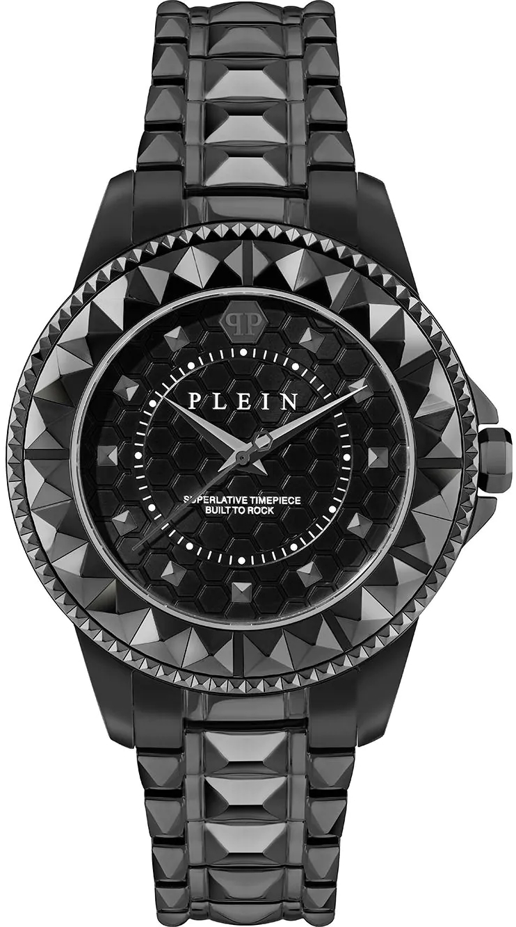Philipp Plein Damklocka PWPQA0524 Rock Couture Svart/Stål Ø38 mm - Philipp Plein