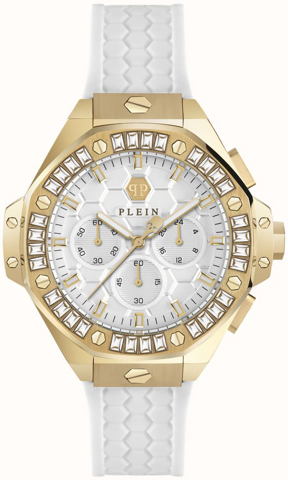 Philipp Plein PWPSA0624 Chrono Royal Vit/Gummi Ø42 mm - Philipp Plein