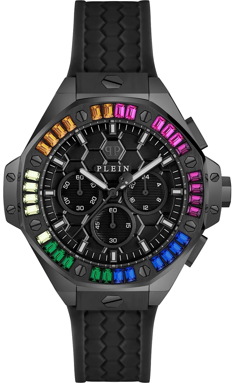 Philipp Plein PWPSA0724 Chrono Royal Svart/Gummi Ø42 mm - Philipp Plein