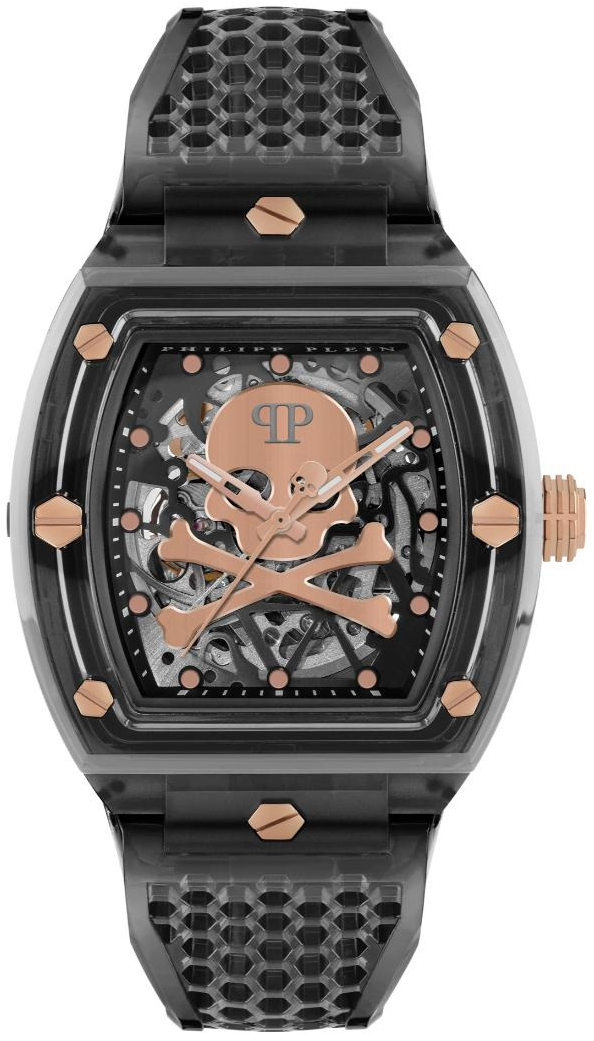 Philipp Plein Herrklocka PWPTA0424 The Skeleton Grå/Gummi - Philipp Plein