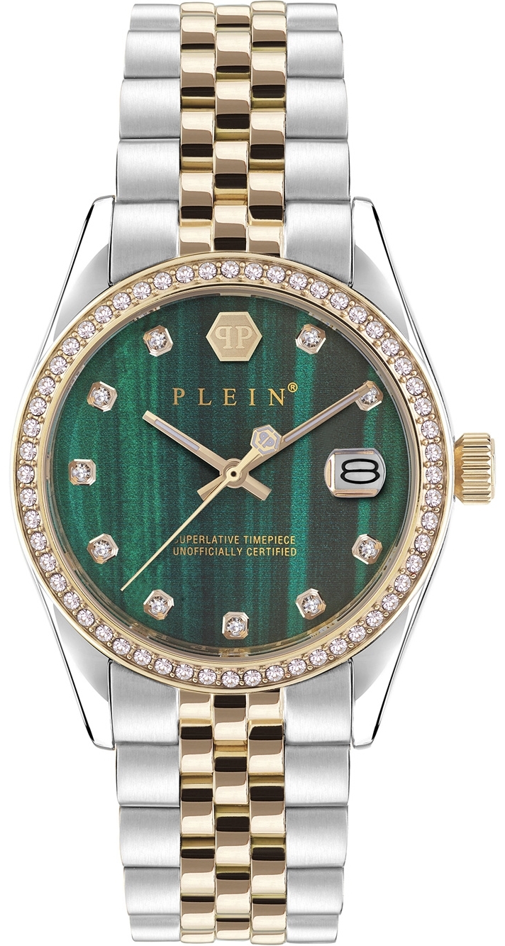 Philipp Plein Damklocka PWYAA0523 Street Couture Grön/Guldtonat - Philipp Plein