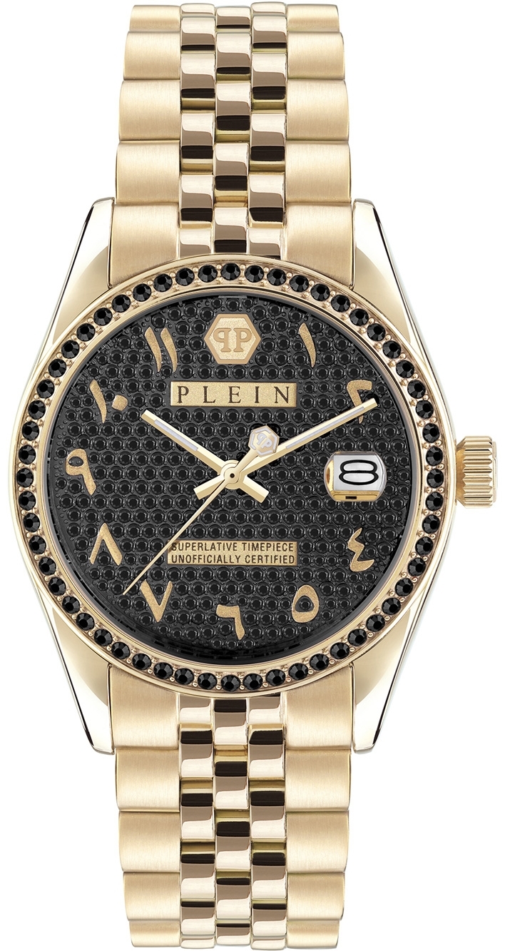 Philipp Plein Damklocka PWYAA0923 Street Couture Svart/Gulguldtonat - Philipp Plein