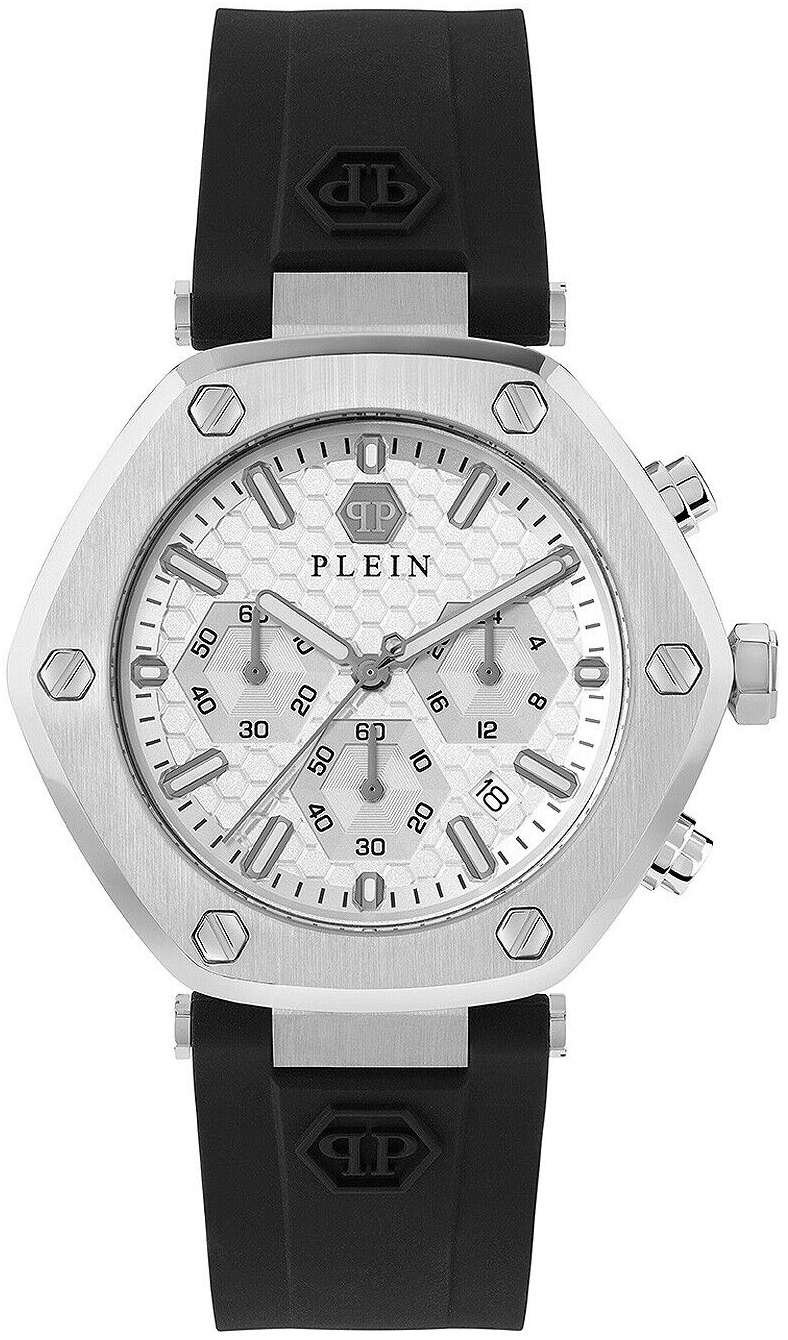 Philipp Plein PWZBA0123 The Hexagon Vit/Gummi Ø42 mm - Philipp Plein