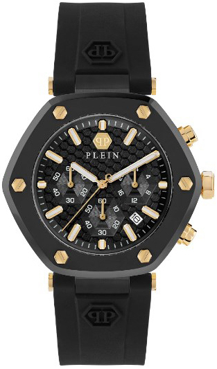 Philipp Plein PWZBA0223 The Hexagon Svart/Gummi Ø42 mm - Philipp Plein