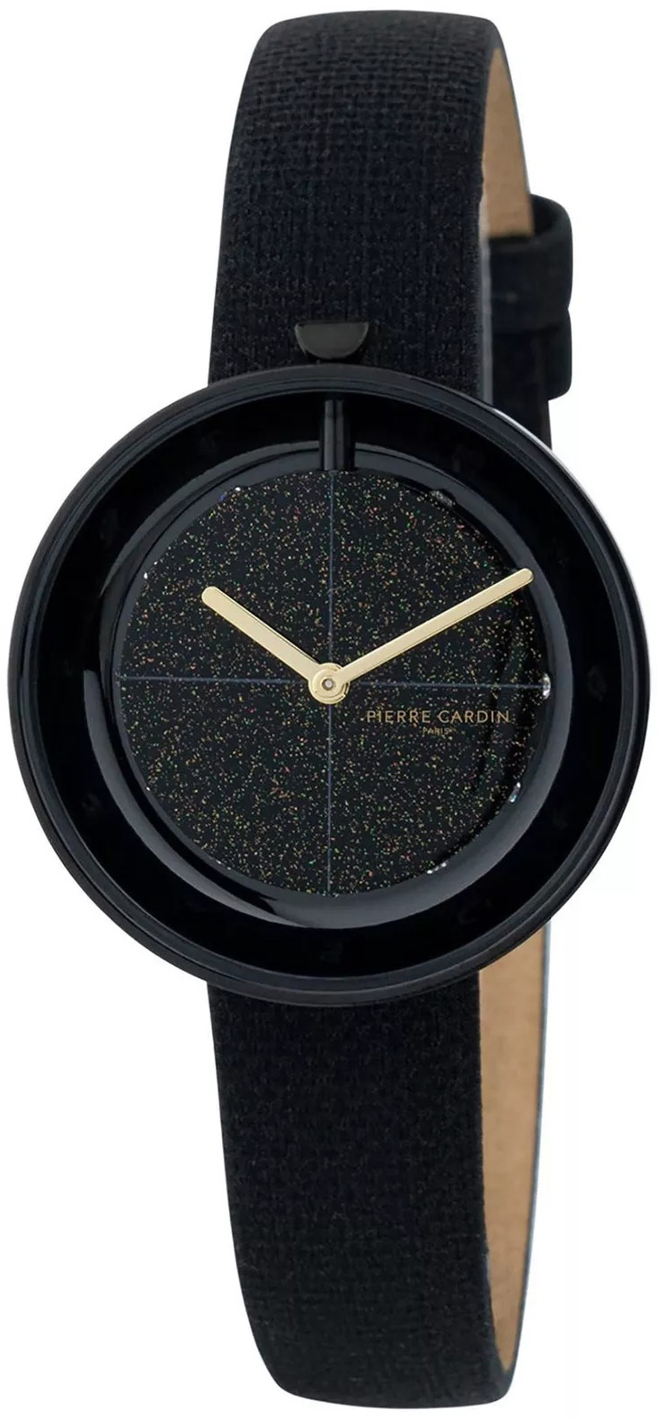 Pierre Cardin Damklocka CMA.0011 Marais Sparkling Svart/Läder Ø32 mm - Pierre Cardin