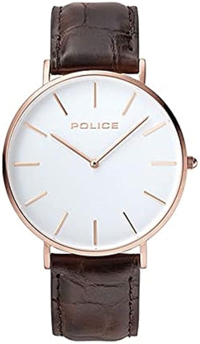 Police Herrklocka P15304JSR01SET Vit/Läder Ø44 mm