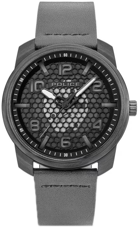 Police Herrklocka PEWGA0049101 Protector Grå/Läder Ø42 mm - Police