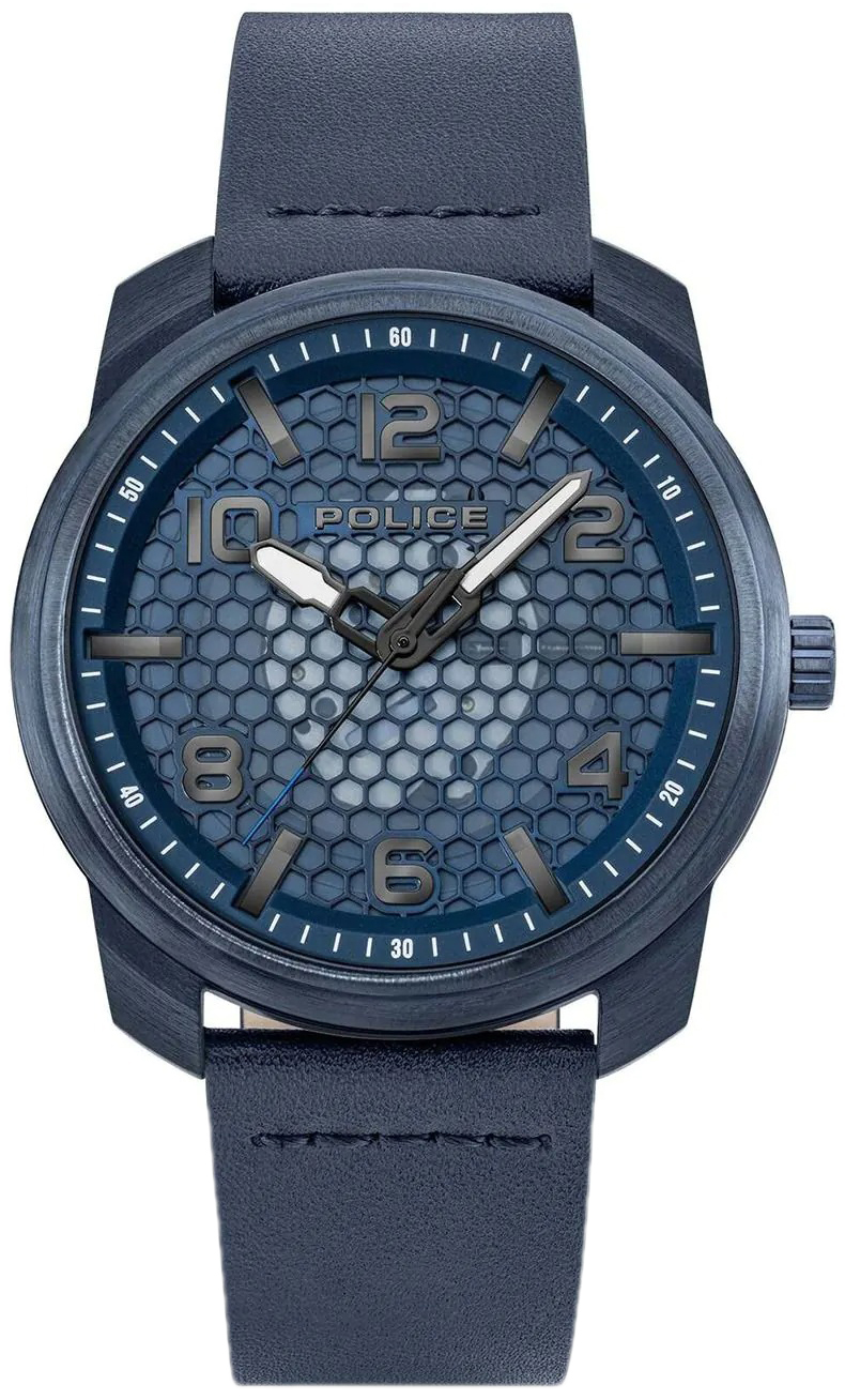 Police Herrklocka PEWGA0049103 Blå/Läder Ø44 mm